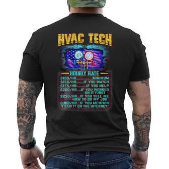Hvac Technician Hourly Rate Adults Short Sleeve Black X-Small Classic Fit Polyester 100 Vintage Modern Blend Hvac Technicians Hvac Enthusiasts Fun-Loving Adults Men's T-shirt Back Print - Thegiftio UK