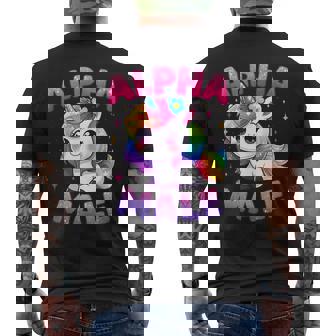 Ironic Alpha Unicorn Sarcastic Girly Sparkle Rainbow Men's T-shirt Back Print - Thegiftio