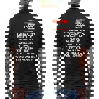 Karen I Need To Speak To The Manager Meme Costume Men's T-shirt Back Print | Mazezy