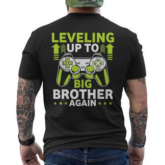 Leveling Up To Big Brother Again Big Bro Announcement Men's T-shirt Back Print - Thegiftio UK