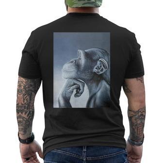Lion Monkey Meme Ragebait Meme Brain Red Gen Alpha Meme Men's T-shirt Back Print - Thegiftio UK