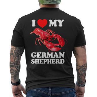 I Love My German Shepherd Lobster Vintage K9 Men's T-shirt Back Print - Thegiftio UK