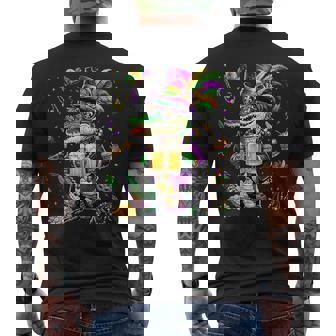 Mardi Gras Malligator Drinking Drink Vintage Bead Men Men's T-shirt Back Print | Seseable FR