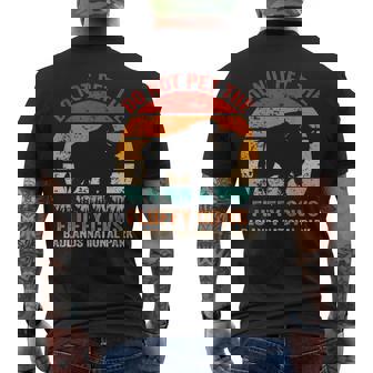 Do Not Pet The Fluffy Cows Badlands National Park Men's T-shirt Back Print | Mazezy