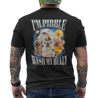 I Am Pibble Dog Puppy Wash Clean My Belly Meme Men's T-shirt Back Print - Thegiftio UK