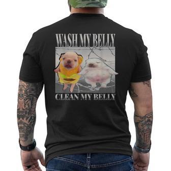 Pibble Meme Wash My Belly Clean My Belly Meme Men's T-shirt Back Print - Thegiftio UK