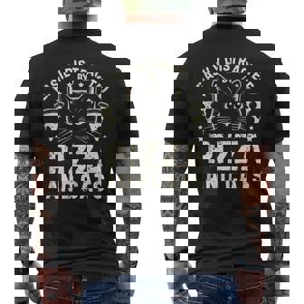 Pizza Lover Foodie Pizza Pun Pizza And Cats Men's T-shirt Back Print | Mazezy