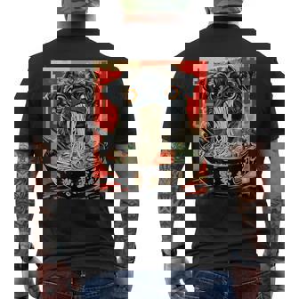 Pug Ramen Japanese Kawaii Anime Pug Men's T-shirt Back Print | Mazezy