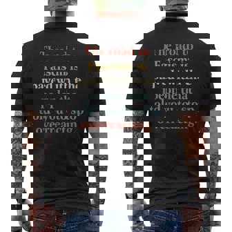 Quotes The Road To Fascism Adult Black Short Sleeve Crew Neck Small Men's T-shirt Back Print | Mazezy