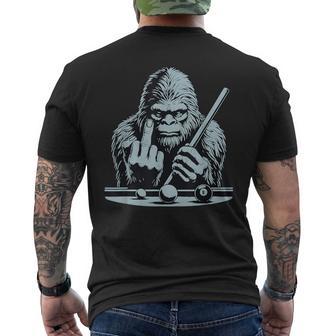 Retro Bigfoot Sasquatch Billiards Bassquatch Pool Men's T-shirt Back Print - Thegiftio UK
