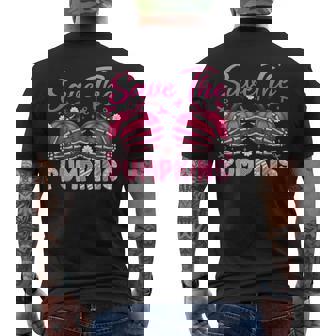 Save The Pumpkins Breast Cancer Awareness Pink Ribbon Men's T-shirt Back Print - Monsterry
