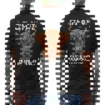 Scottish Sayings Och Aye The Moo Highland Cow Men's T-shirt Back Print - Thegiftio