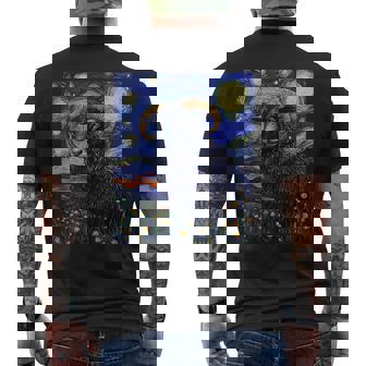 Sheep Van Gogh Style Starry Night Men's T-shirt Back Print | Mazezy