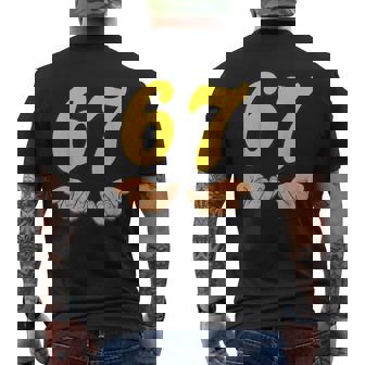 Six Seven 6 7 Meme Hands Gen Alpha Slang Men's T-shirt Back Print - Thegiftio