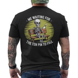Skeleton Bowling Team Humor Ten Pin Men's T-shirt Back Print - Thegiftio UK