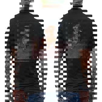 Smoking Dachshund Cigarette Beer Gen Z Men's T-shirt Back Print | Seseable FR