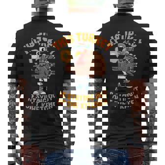 Thanksgiving Pickleball Stay Out Of The Kitchen Men's T-shirt Back Print - Thegiftio