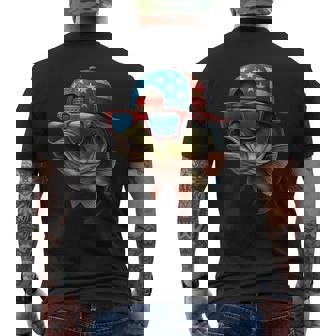 Usa Patriotic Fishing Fisherman American Flag Fish Men's T-shirt Back Print | Seseable FR