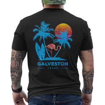 Galveston Texas Atardecer De Palmeras Camiseta Hombre Estampado Espalda - Regaloses