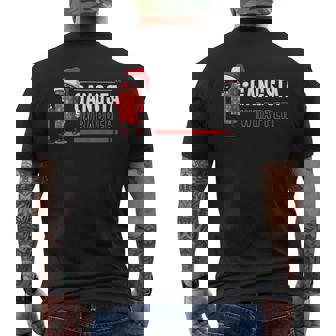 Gangsta Wrapper Christmas Holiday Rap Men's Back Print T-Shirt | Mazezy