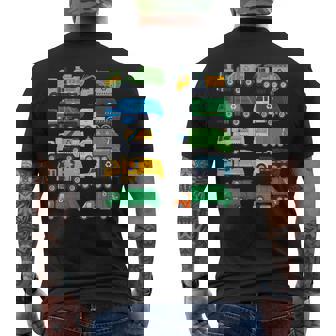 Garbage Truck Recycling Day Trash Waste Separation Trucks Men's T-shirt Back Print | Mazezy