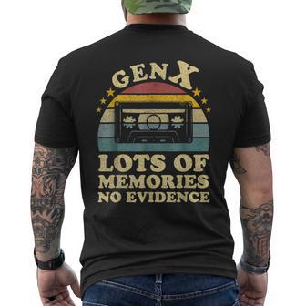 Gen X Cassette Tape Lots Of Memories No Evidence Vintage Men's T-shirt Back Print - Thegiftio UK