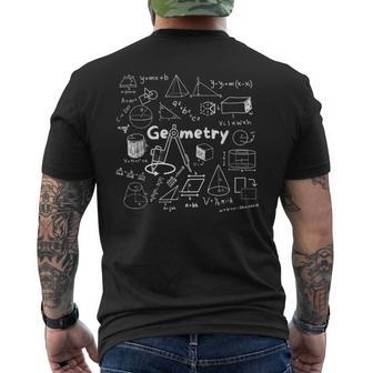 Geometry Lover's Shapes Equations & Formulas Cool Math Geek Men's T-shirt Back Print - Thegiftio