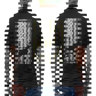 German Shorthaired Pointer Camouflage American Flag Gsp Dog Men's T-shirt Back Print - Monsterry