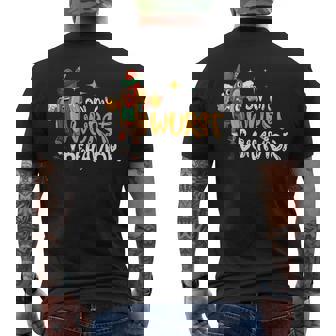 German Oktoberfest On My Wurst Behavior Men's Back Print T-Shirt | Mazezy