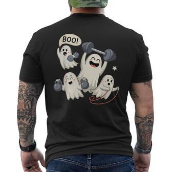 Ghost Gym Halloween Workout Fitness Weightlifting Men's T-shirt Back Print - Thegiftio UK
