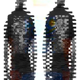 Ghost Halloween Van Gogh Style Starry Night Men's T-shirt Back Print | Mazezy