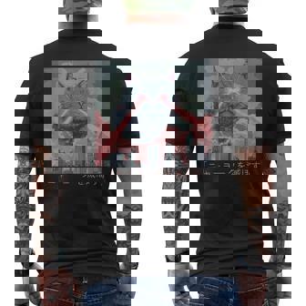 Giant Laser Cat Attack Chaos Retro Anime Men's T-shirt Back Print | Seseable CA