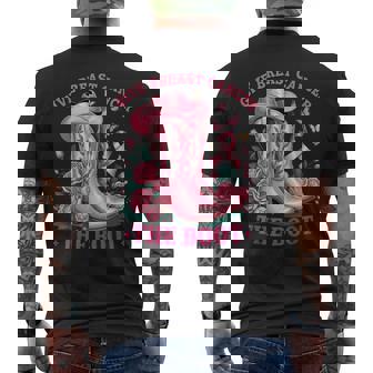 Give Breast Cancer The Boot Cancer Awareness Men's T-shirt Back Print | Mazezy