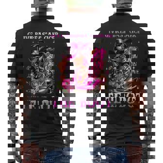 Give Breast Cancer The Boot Cowgirl Cancer Awareness Ribbon Men's T-shirt Back Print - Monsterry