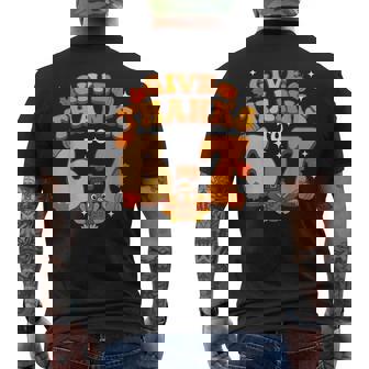 Give Thanks To 67 Brainrot Six Seven Meme Thanksgiving Men's T-shirt Back Print | Mazezy