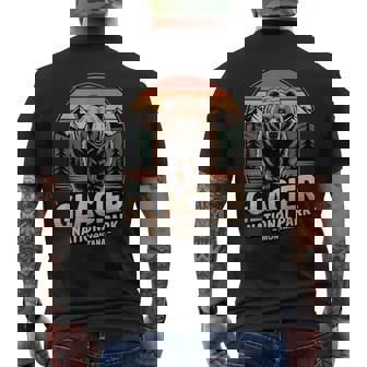 Glacier National Park Bear Vintage Montana Hiking Camping Men's Back Print T-Shirt | Mazezy