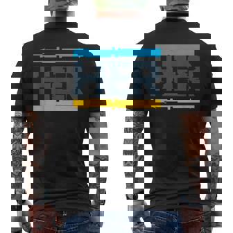 Her Glitch Streetwear Retro Gamma Blue Matching Men's T-shirt Back Print - Monsterry