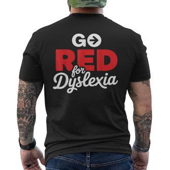 Go Red For Dyslexia Adhd Dyslexic Dyslexia Awareness Men's T-shirt Back Print - Thegiftio