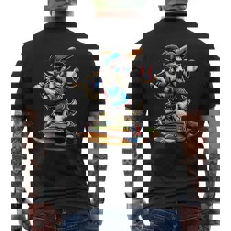 Goat Baseball Player With Bat And Ball Cool Animal Sports Men's T-shirt Back Print - Thegiftio