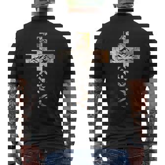 God Greater Than The Highs And Lows Cross For Christians Men's T-shirt Back Print - Monsterry