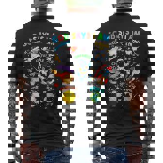 God Says I Am Astronaut Cosmic Planets Science Space Galaxy Men's T-shirt Back Print - Thegiftio