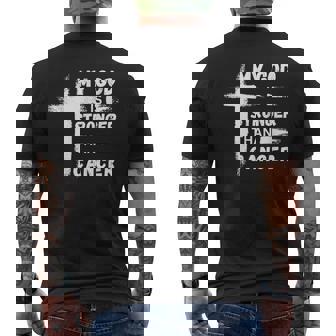 My God Is Stronger Than Cancer Cancer Awareness Christian Men's T-shirt Back Print - Thegiftio