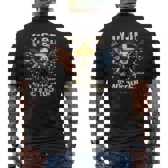 In God We Trust 250 Years Of Freedom Usa Eagle Cross Men's T-shirt Back Print - Monsterry