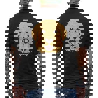 Golden Retriever Cara De Perro De Dibujos Animados Lindo Y Feliz Camiseta Hombre Estampado Espalda - Regaloses