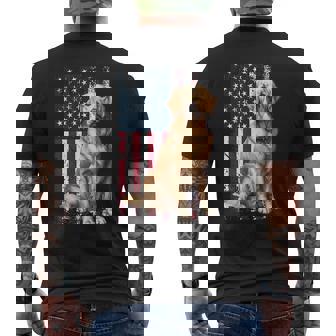 Golden Retriever Dog Owner Usa Flag Men's T-shirt Back Print | Seseable CA