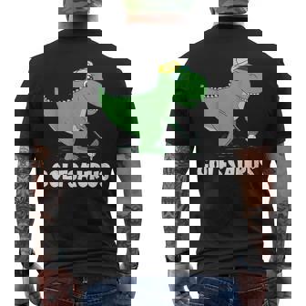 Golf Dino T-Rex Swing Dinosaur Golf Player Golfer Golfing Men's Back Print T-Shirt | Mazezy