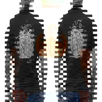 He Is Good Coquette Bow Pumpkin Jesus Thanksgiving Autumn Men's T-shirt Back Print - Monsterry