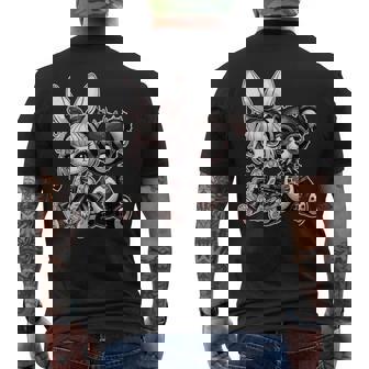 Gothic Bunny & Punk Teddy Bear Aesthetic Men's Back Print T-Shirt | Mazezy