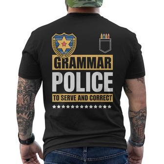 Grammar Police Costume Halloween English Language Joke Men's T-shirt Back Print - Thegiftio UK