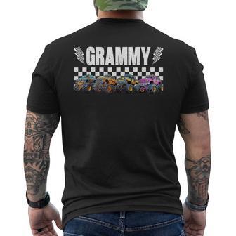 Grammy Retro Monster Truck Family Crew Birthday Matching Men's T-shirt Back Print - Thegiftio